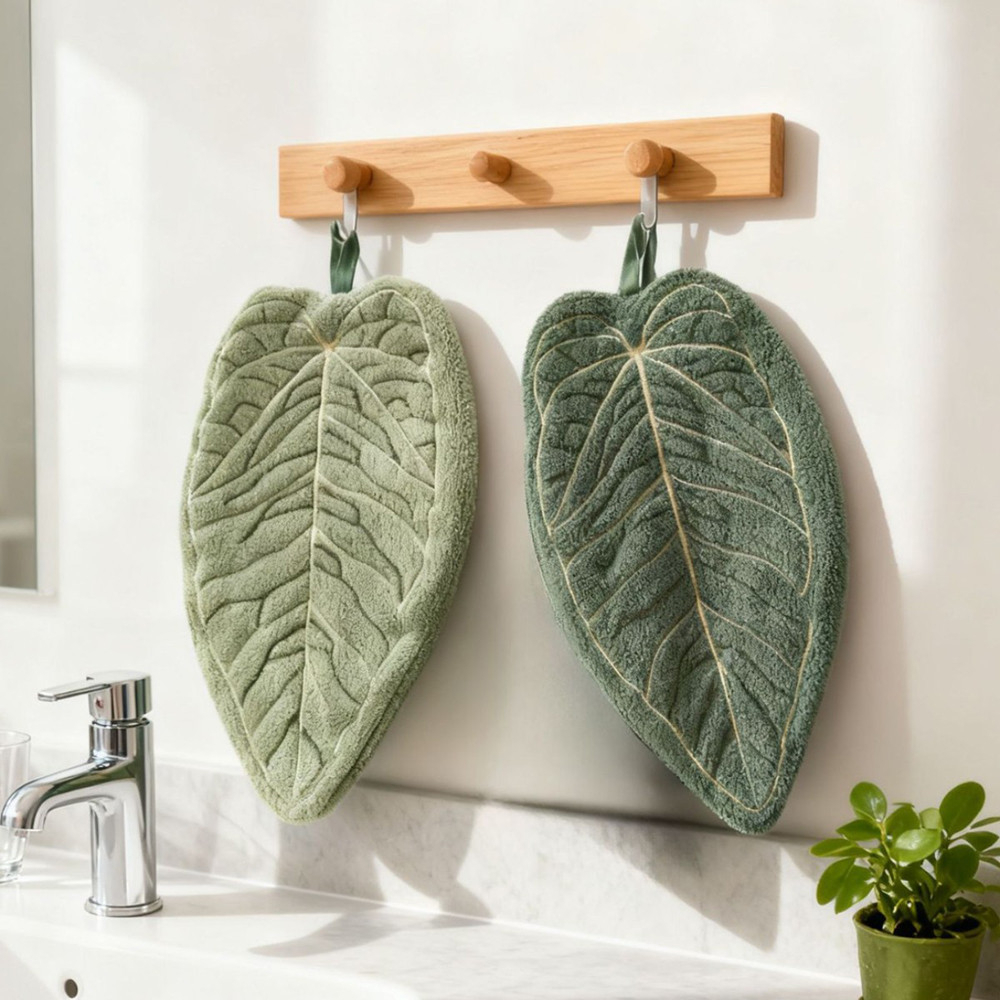 Hot Plant Style Kitchen Towel Hand Absorbent Cleaning Accessories Bathroom Thickened Hanging - Style 1 - Image 9