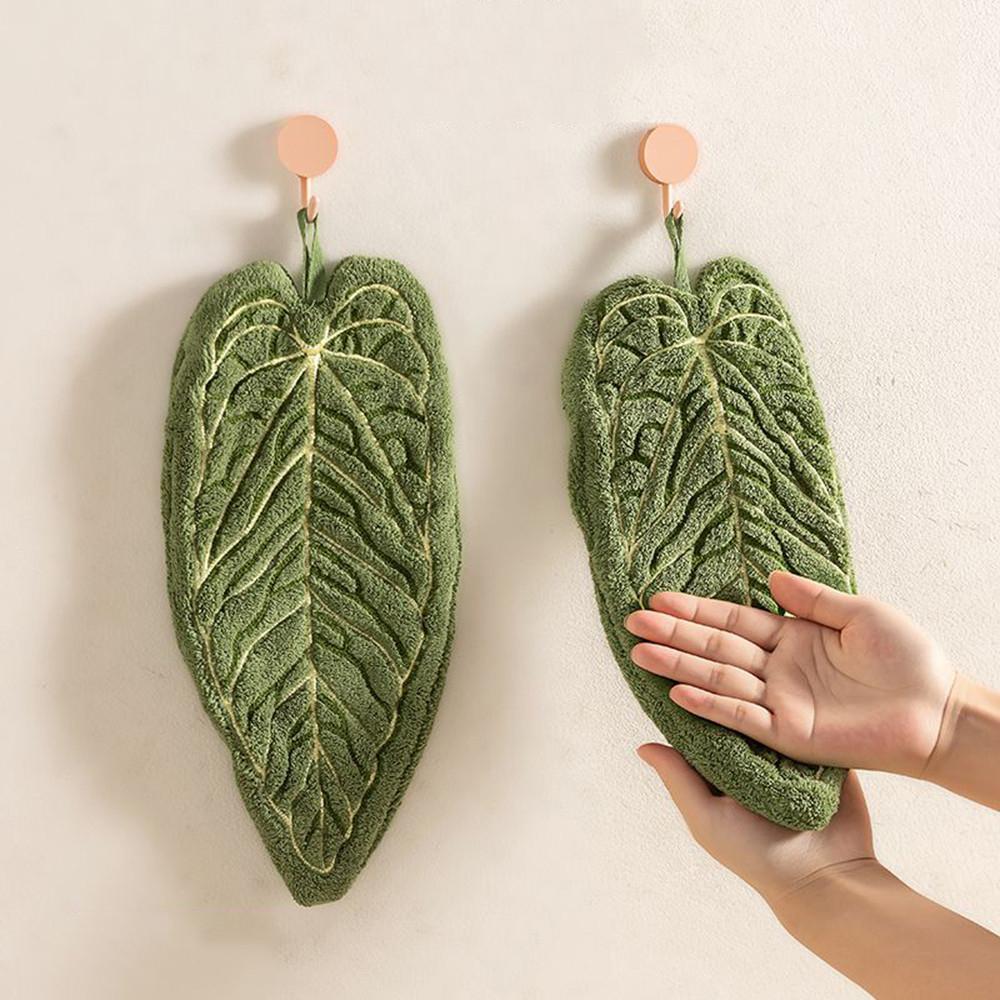 Hot Plant Style Kitchen Towel Hand Absorbent Cleaning Accessories Bathroom Thickened Hanging - Style 1 - Image 10