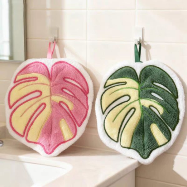 Hot Plant Style Kitchen Towel Hand Absorbent Cleaning Accessories Bathroom Thickened Hanging - Style 1