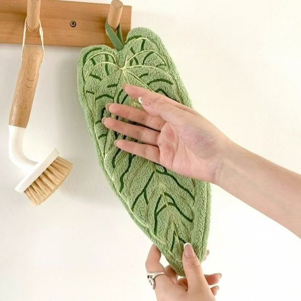 Hot Plant Style Kitchen Towel Hand Absorbent Cleaning Accessories Bathroom Thickened Hanging - Style 1 - Image 8