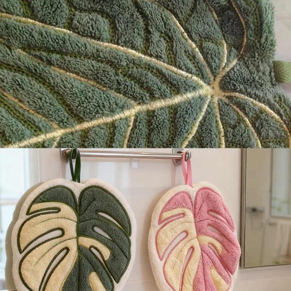 Hot Plant Style Kitchen Towel Hand Absorbent Cleaning Accessories Bathroom Thickened Hanging - Style 1
