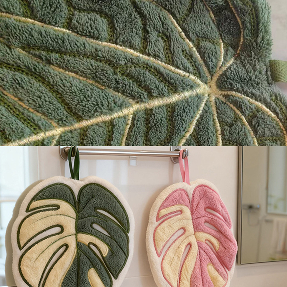 Hot Plant Style Kitchen Towel Hand Absorbent Cleaning Accessories Bathroom Thickened Hanging - Style 1 - Image 3