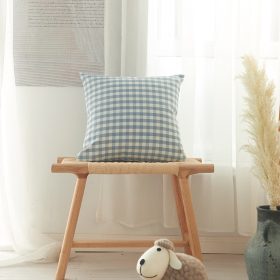 45x45cm all-match blue-gray series polyester cotton plaid pillowcase - grid - Image 7