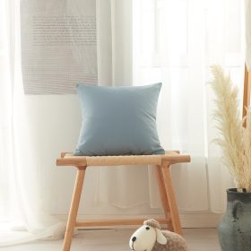 45x45cm all-match blue-gray series polyester cotton plaid pillowcase - grid - Image 2