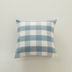 45x45cm all-match blue-gray series polyester cotton plaid pillowcase - grid - Image 1
