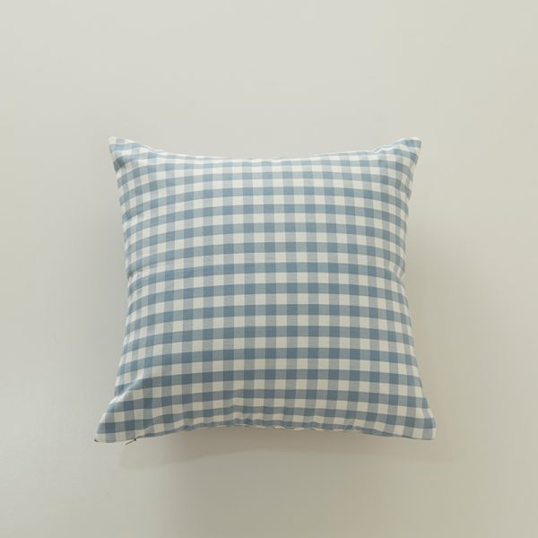 45x45cm all-match blue-gray series polyester cotton plaid pillowcase - blue