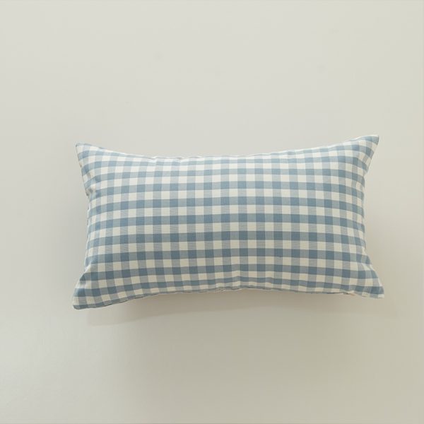 30x50cm all-match blue-gray series polyester cotton plaid pillowcase - blue