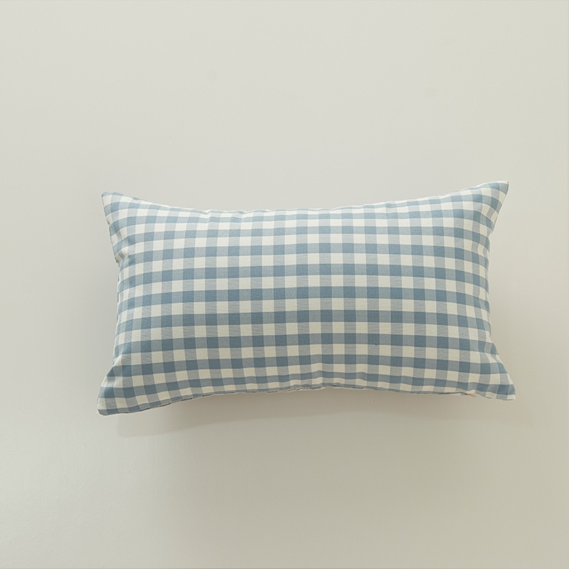 30x50cm all-match blue-gray series polyester cotton plaid pillowcase - blue - Image 1