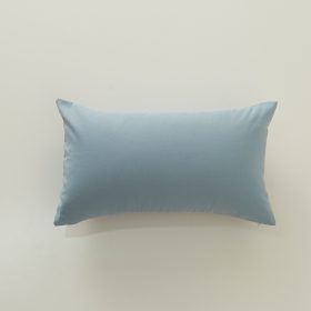 30x50cm all-match blue-gray series polyester cotton plaid pillowcase - dark blue - Image 1