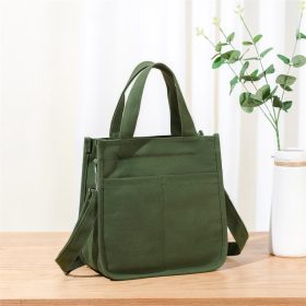 Large-capacity canvas bag with trendy ins-style design practical for commuting mommy bag with multiple compartments - khaki - Image 5
