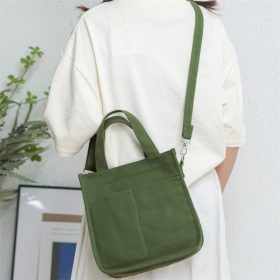 Large-capacity canvas bag with trendy ins-style design practical for commuting mommy bag with multiple compartments - khaki - Image 4