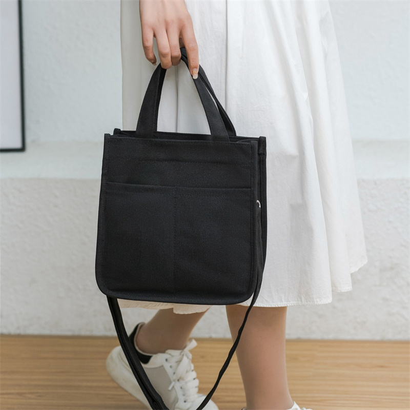 Large-capacity canvas bag with trendy ins-style design practical for commuting mommy bag with multiple compartments - khaki - Image 8