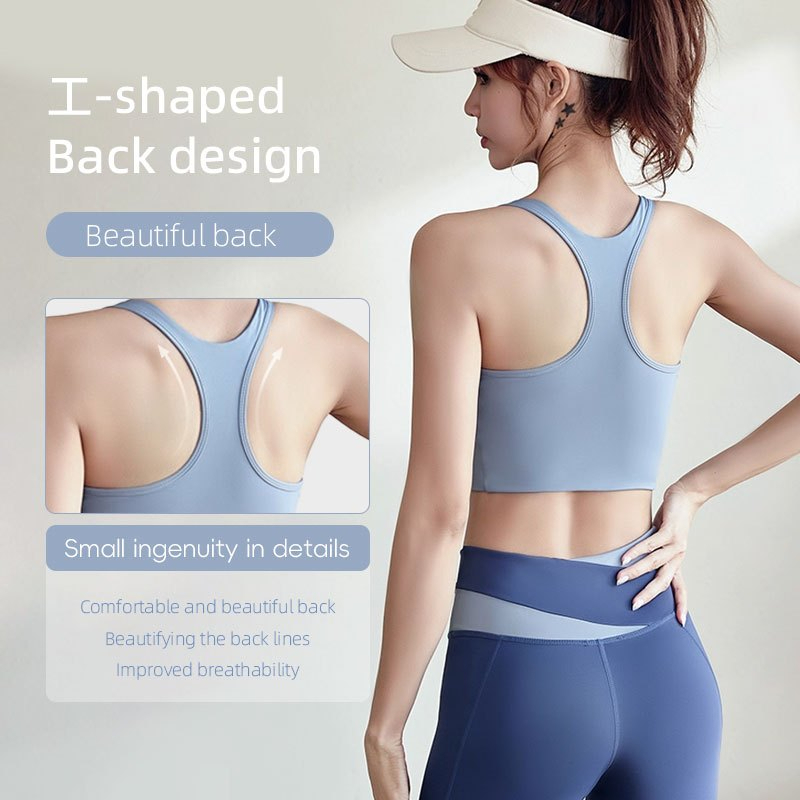 Yoga Bra Gathered Shockproof Anti-Sagging Sports Underwear Suitable Fitness Running - Purple - Image 5