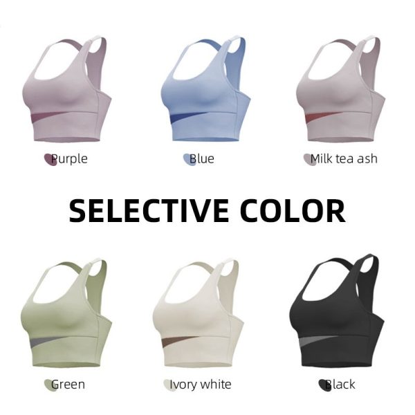 Yoga Bra Gathered Shockproof Anti-Sagging Sports Underwear Suitable Fitness Running - Purple