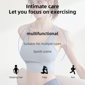 Yoga Bra Gathered Shockproof Anti-Sagging Sports Underwear Suitable Fitness Running - Purple - Image 9