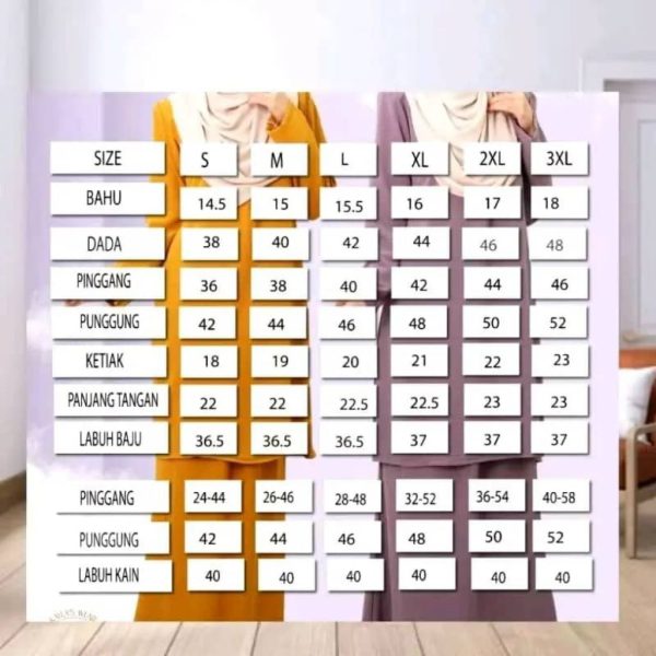 Sulam Baju Kurung Raya Collection Cey Ironless - Maroon