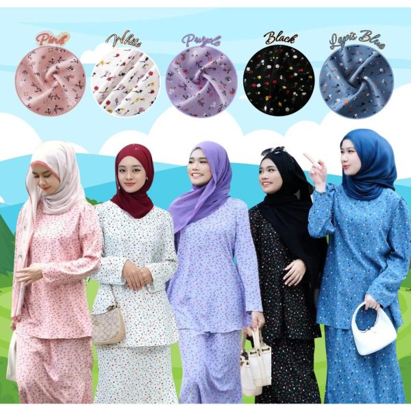 Set Pakaian Wanita Harian Elegan Kombo Baju + Skirt Muslimah Ironless - Pink