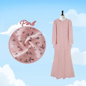 Set Pakaian Wanita Harian Elegan Kombo Baju + Skirt Muslimah Ironless - Pink