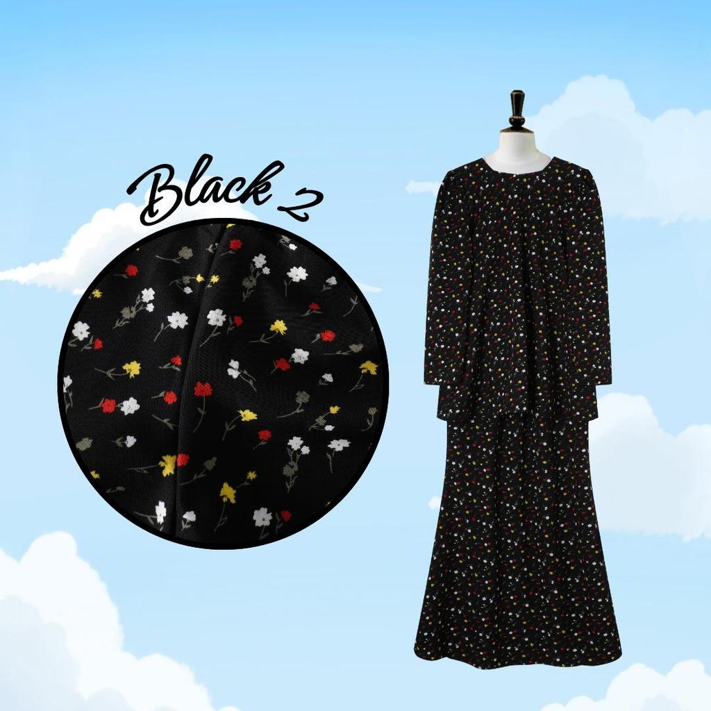 Set Pakaian Wanita Harian Elegan Kombo Baju + Skirt Muslimah Ironless - Black 2 - Image 1