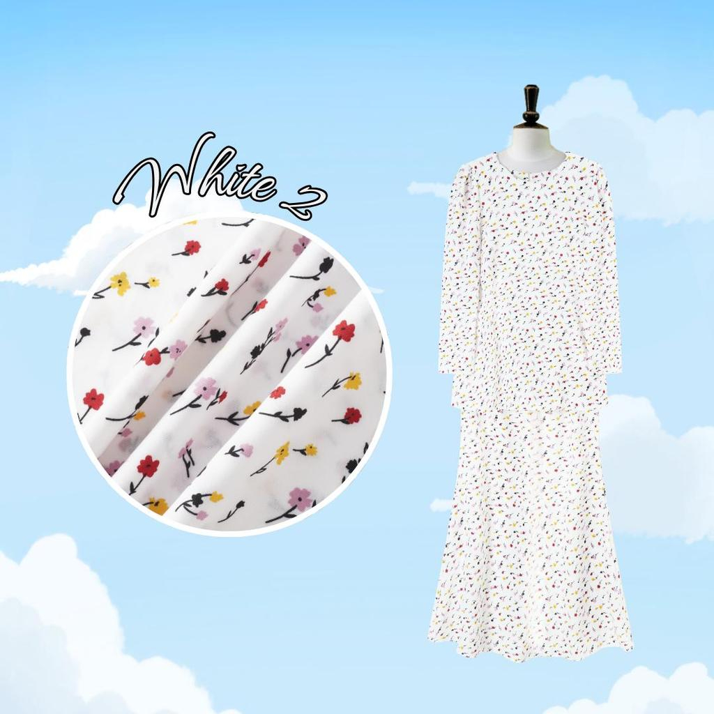 Set Pakaian Wanita Harian Elegan Kombo Baju + Skirt Muslimah Ironless - White 2 - Image 1