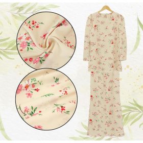 Set Pakaian Wanita Kombo Baju + Skirt Muslimah Ironless - Nude