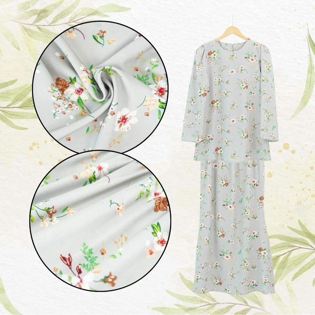 Set Pakaian Wanita Kombo Baju + Skirt Muslimah Ironless - Grey - Image 1