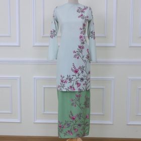 Baju Kurung Set Wanita printing baju raya 2026 Kurung Riau - Soft Sage Green