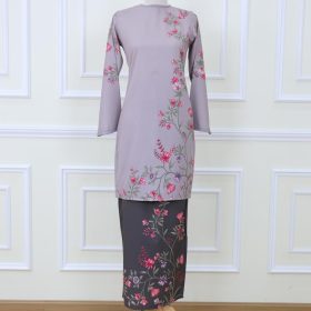 Baju Kurung Set Wanita printing baju raya 2026 Kurung Riau - Taupe Choc