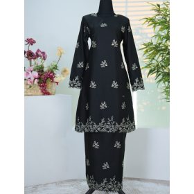 Baju Kurung Set Wanita printing baju raya 2026 Kurung Riau - Black