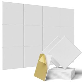 2 Pack Acoustic Panels Sound Proof Padding Beveled Edge Polyester Fiber Panels High Density Acoustic Treatment Wall Decor - Black - Image 6