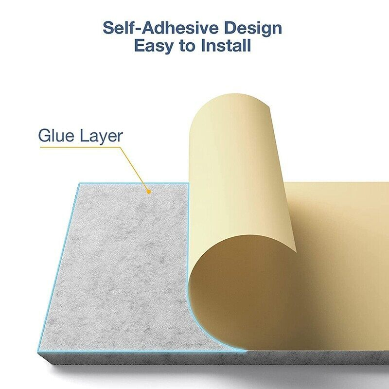 2 Pack Acoustic Panels Sound Proof Padding Beveled Edge Polyester Fiber Panels High Density Acoustic Treatment Wall Decor - Black - Image 5