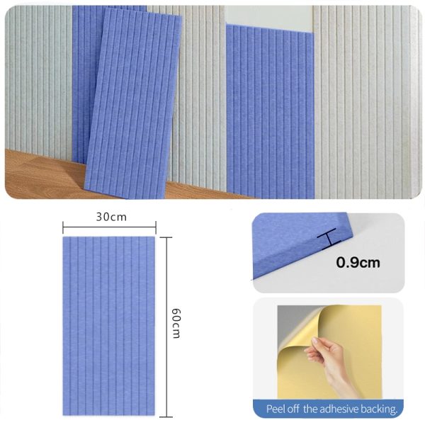 60*30cm Acoustic Panel Professional Acoustic Sound proof Panels Noise Absorbing Home Decor - Sky Blue