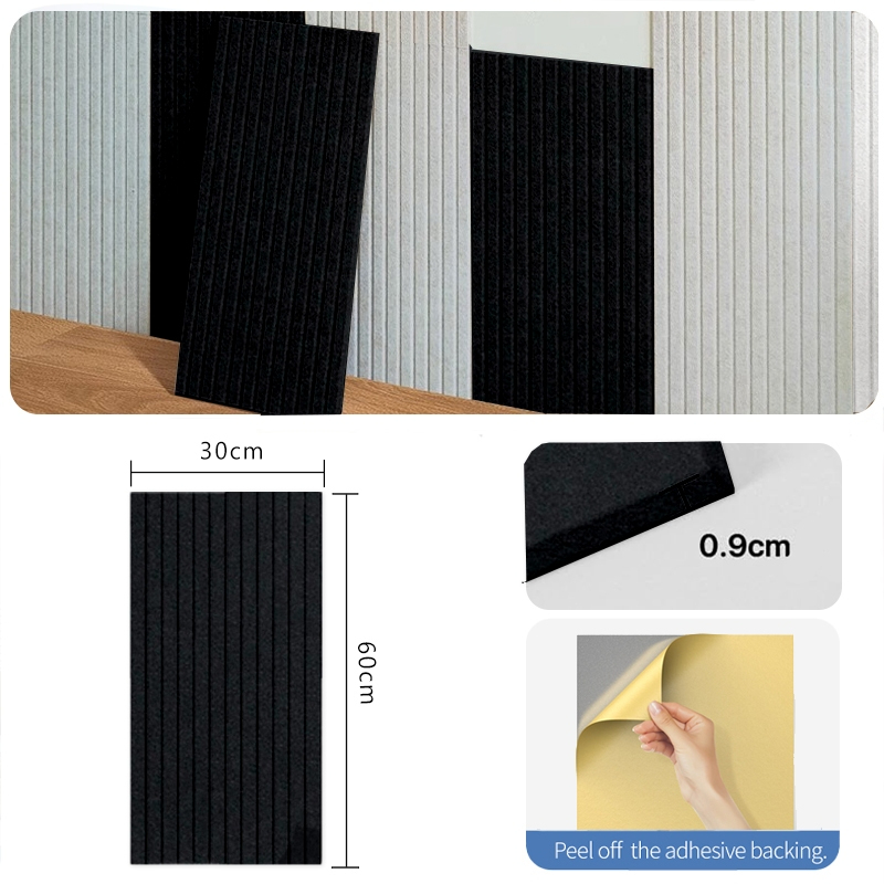 60*30cm Acoustic Panel Professional Acoustic Sound proof Panels Noise Absorbing Home Decor - Black - Image 1