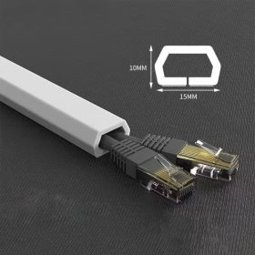 Self-Adhesive Raceway Wall Cord Duct Cover Cable Duct/Trough PVC Surface-Mounted Ground Trunking Floor Trunking - Trapezoidal White - Image 1