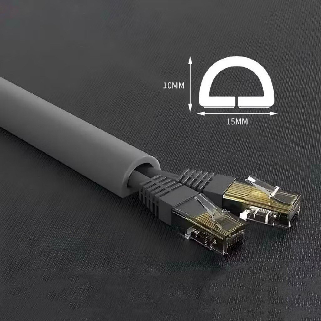 Self-Adhesive Raceway Wall Cord Duct Cover Cable Duct/Trough PVC Surface-Mounted Ground Trunking Floor Trunking - wide arch grey - Image 1