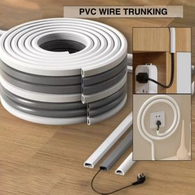 Self-Adhesive Raceway Wall Cord Duct Cover Cable Duct/Trough PVC Surface-Mounted Ground Trunking Floor Trunking - wide arch white - Image 2