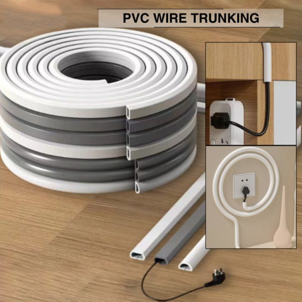Self-Adhesive Raceway Wall Cord Duct Cover Cable Duct/Trough PVC Surface-Mounted Ground Trunking Floor Trunking - wide arch white