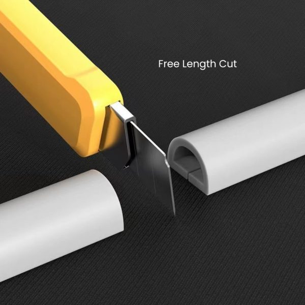 Self-Adhesive Raceway Wall Cord Duct Cover Cable Duct/Trough PVC Surface-Mounted Ground Trunking Floor Trunking - wide arch white