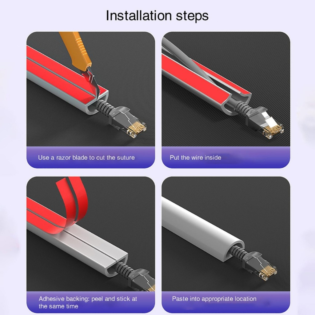 Self-Adhesive Raceway Wall Cord Duct Cover Cable Duct/Trough PVC Surface-Mounted Ground Trunking Floor Trunking - wide arch white - Image 8