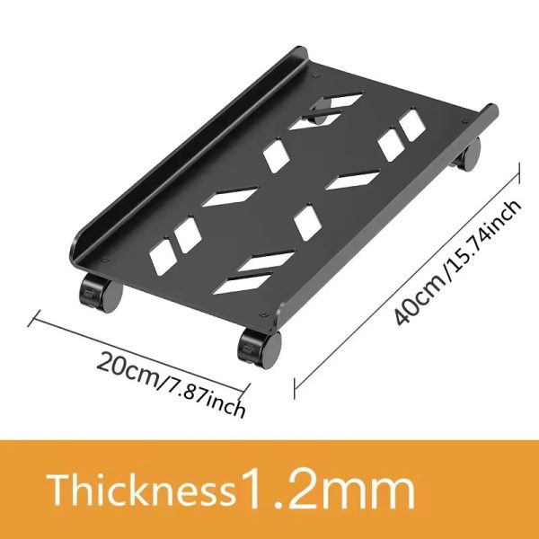 Computer Tower Stand Adjustable Mobile CPU Stand CPU Holder PC Tower Stand with Rolling Caster Wheels Pc Floor Riser - Type B Black (40cm)