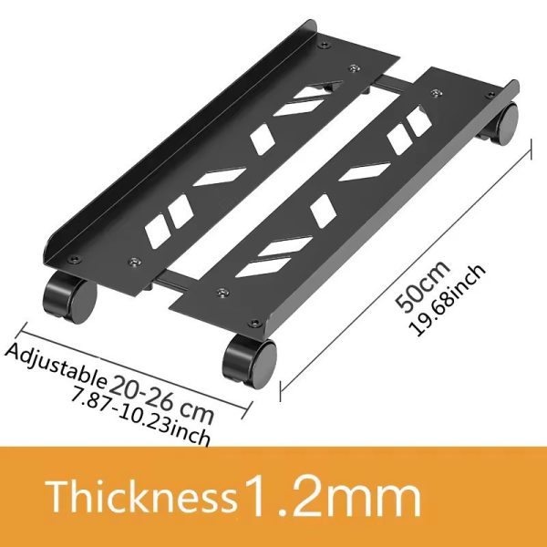 Computer Tower Stand Adjustable Mobile CPU Stand CPU Holder PC Tower Stand with Rolling Caster Wheels Pc Floor Riser - Type B Black (50cm)