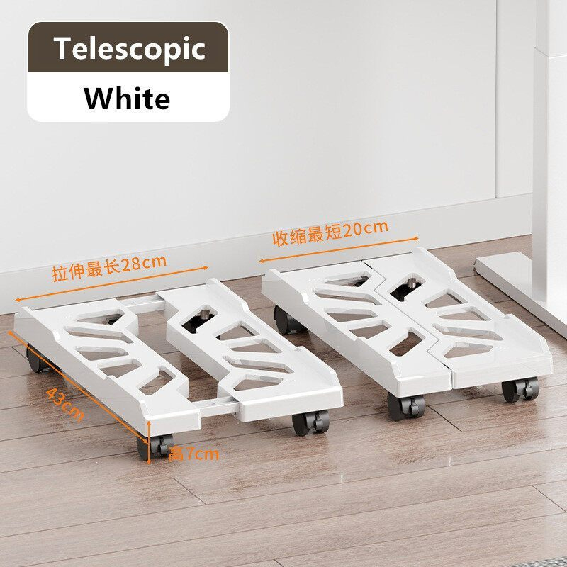 Computer Tower Stand Adjustable Mobile CPU Stand CPU Holder PC Tower Stand with Rolling Caster Wheels Pc Floor Riser - Type C White - Image 1