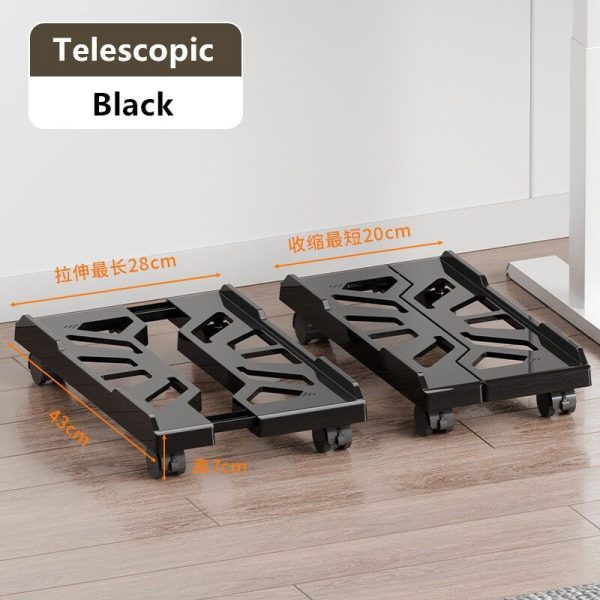 Computer Tower Stand Adjustable Mobile CPU Stand CPU Holder PC Tower Stand with Rolling Caster Wheels Pc Floor Riser - Type C Black