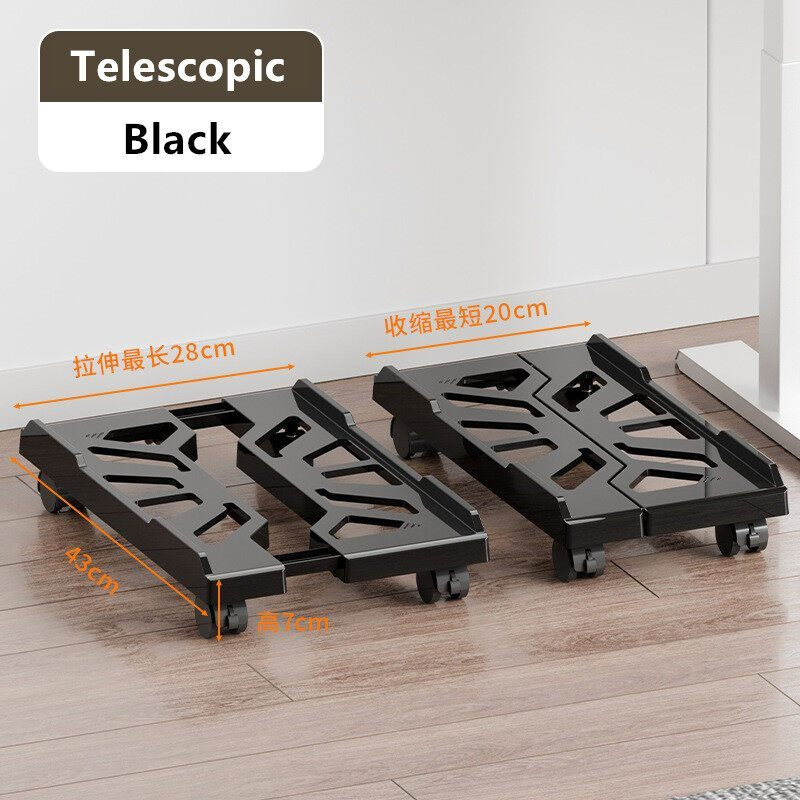 Computer Tower Stand Adjustable Mobile CPU Stand CPU Holder PC Tower Stand with Rolling Caster Wheels Pc Floor Riser - Type C Black - Image 1