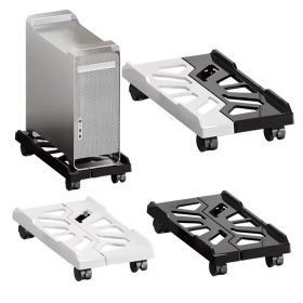 Computer Tower Stand Adjustable Mobile CPU Stand CPU Holder PC Tower Stand with Rolling Caster Wheels Pc Floor Riser - Type A White - Image 5