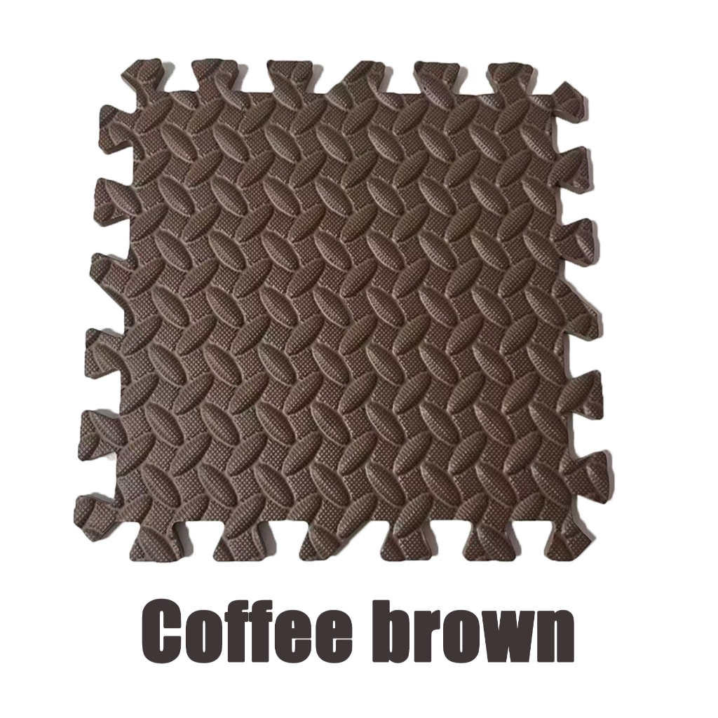 Puzzle Mat Gym Mat Baby Gym Playmat Exercise EVA Foam Puzzle Playmat Crawling Floor Mat - Coffee Brown - Image 1