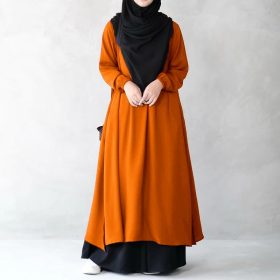 Blouse Haifza Kain Cey Italian Crepe - Orange - Image 1