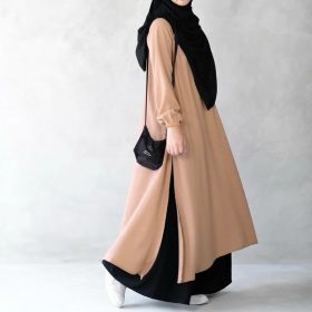 Blouse Haifza Kain Cey Italian Crepe - Nude Brown - Image 1