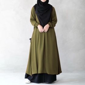 Blouse Haifza Kain Cey Italian Crepe - Olive Gold - Image 1