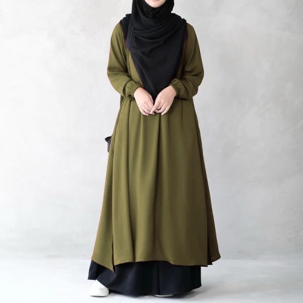 Blouse Haifza Kain Cey Italian Crepe - Olive Gold